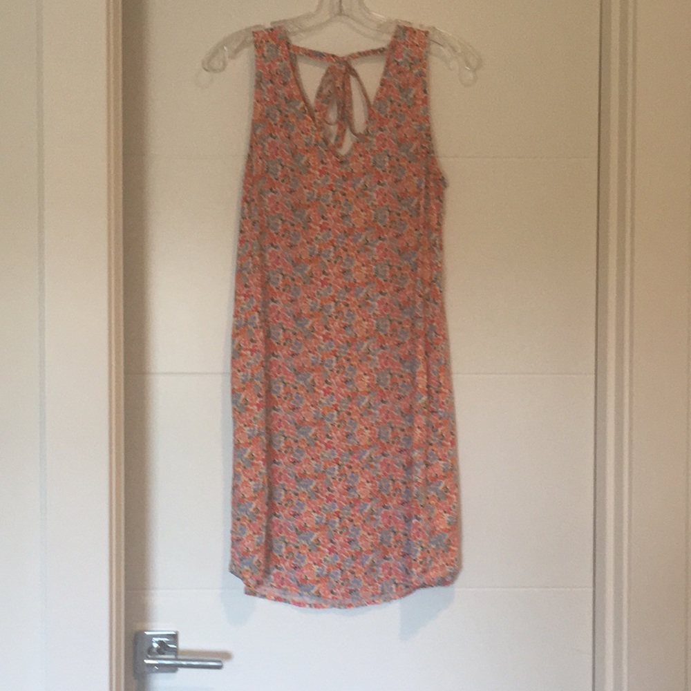 GAP Coral Floral Sleeveless Tie-Back Dress